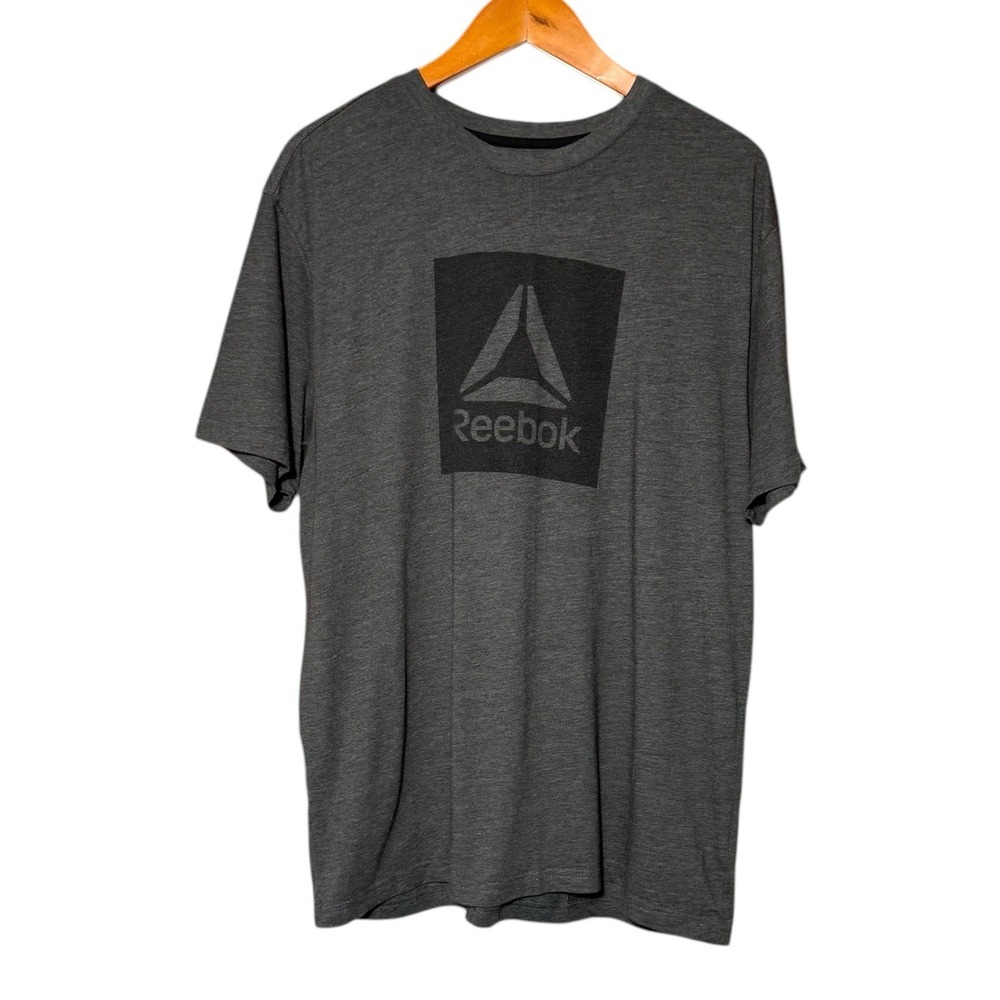 Reebok Mens Identity Logo Graphic Crewneck Short Sleeve T-Shirt Dark Gray Sz XL